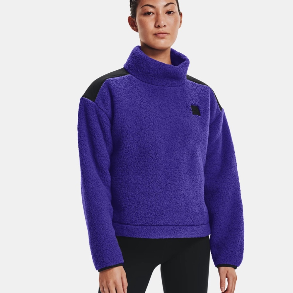 Under Armour Women’s Sherpa Fleece Mock Sweatshirt Blue XXL
